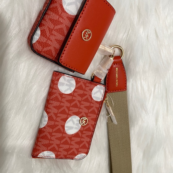Michael Kors Handbags - Michael Kors Logo dual pouch wristlet (Redclay)